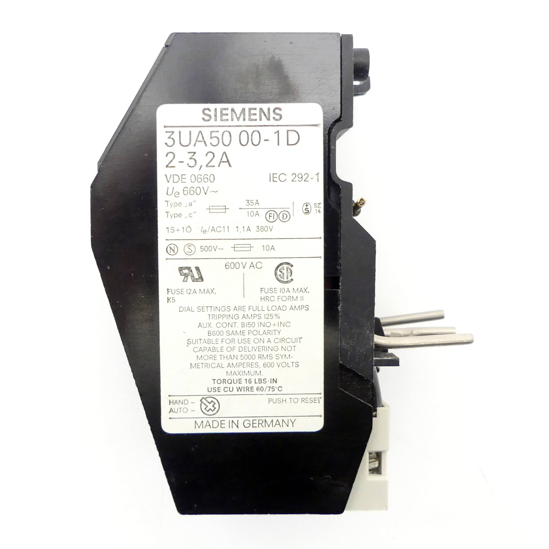 Siemens Überlastrelais 2 - 3,2 A (3UA5000-1D)