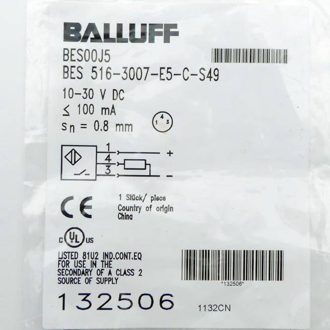 BALLUFF Zylindrische Ausführung ohne Gewinde BES00J5 (BES 516-3007-E5-C-S49)