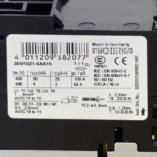 Siemens Motorschutzschalter (3RV1021-4AA15)