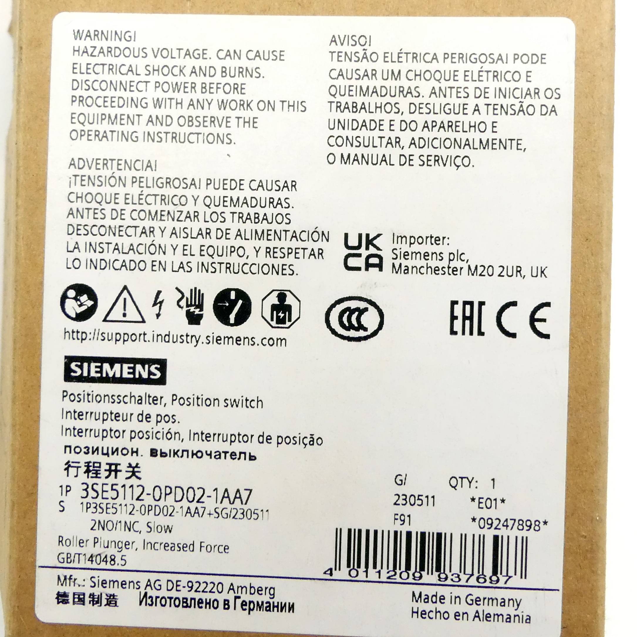 Siemens Positionsschalter (3SE5112-OPD02-1AA7)