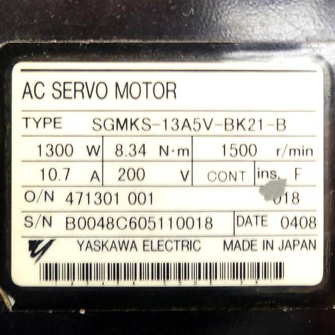 Yaskawa Servomotor (SGMKS-13A5V-BK21-B)