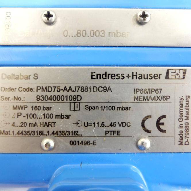 Endress+Hauser Differenzdrucktransmitter (PMD75-AAJ7881DC9A)