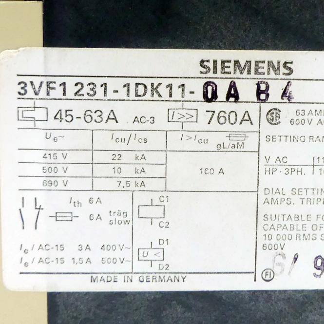 Siemens Leistungsschalter (3VF1 231-1DK11-0AB4)