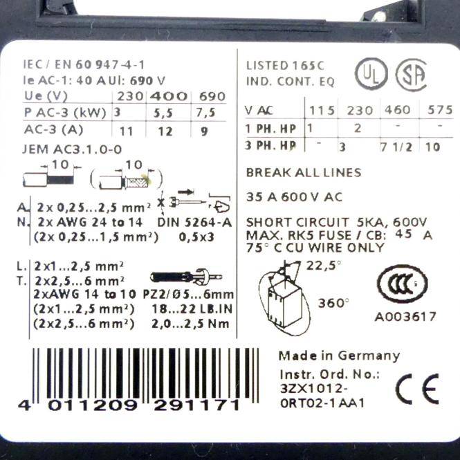 Siemens 2 Stück Leistungsschütz (3RT1024-3B)