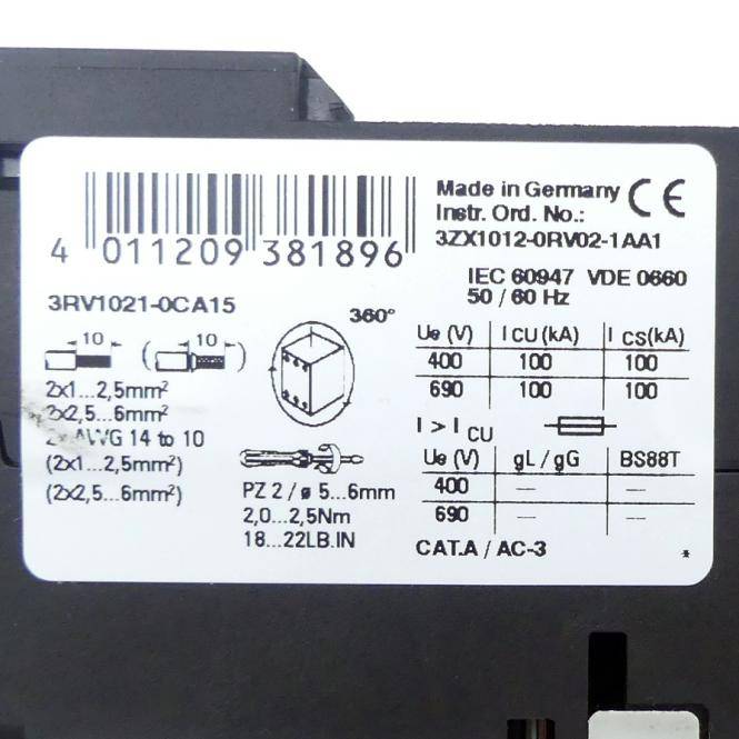 Siemens Leistungsschalter (3RV1021-0CA15)