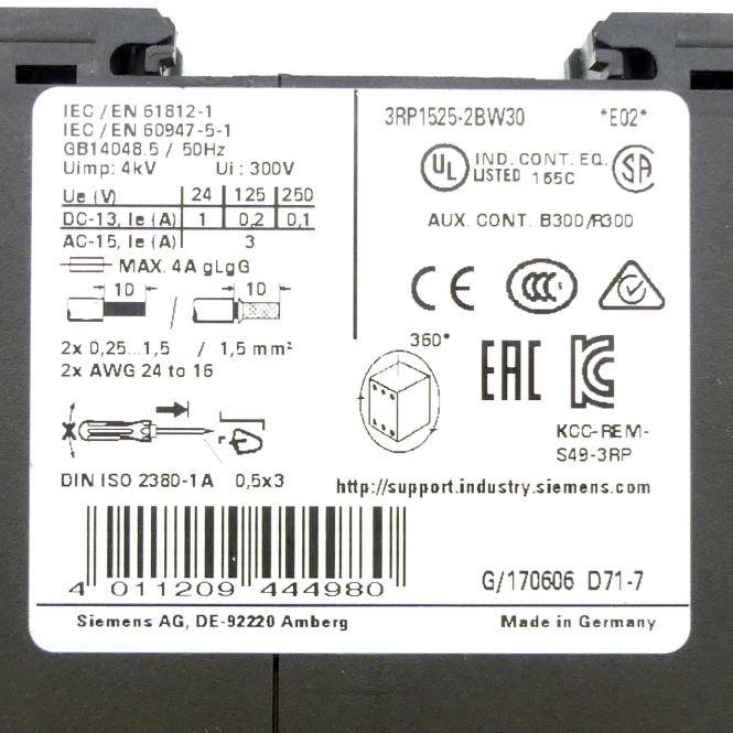 Siemens Zeitrelais E02 (3RP1525-2BW30)