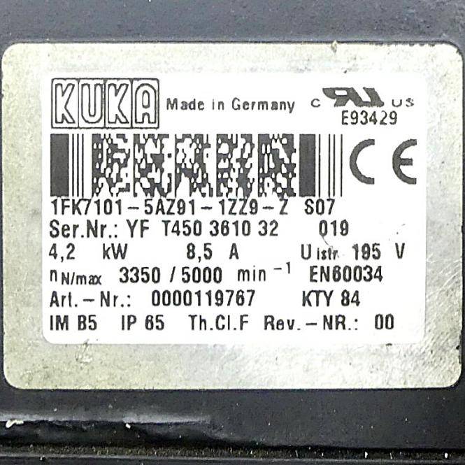 KUKA Servomotor (1FK7101-5AZ91-1ZZ9-Z S07)