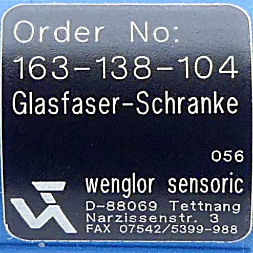 Wenglor Glasfaserlichtleiter-Schranke (163-138-104)
