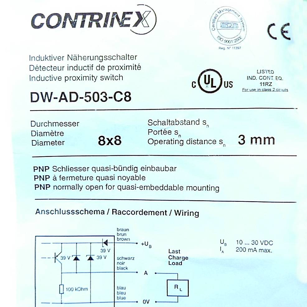 Contrinex Induktiver Näherungsschalter DW-AD-503-C8 (147562)