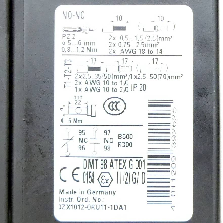 Siemens Überlastrelais (3ZX1012-0RU11-1DA1)