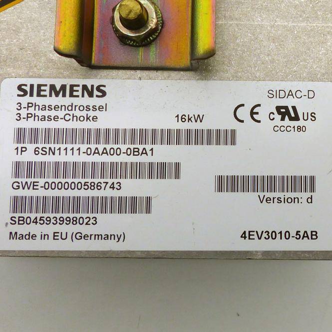 Siemens Simodrive 611 3-Phasendrossel GWE-000000586743 (6SN1111-0AA00-0BA1)