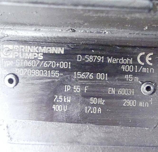 BRINKMANN PUMPS Kühlmittelpumpe STA607/670+001 (R0709803155)