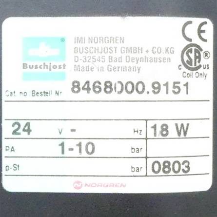 Norgren 3/2 Wegeventil NC G1/4 24Vdc (8468000.9151)