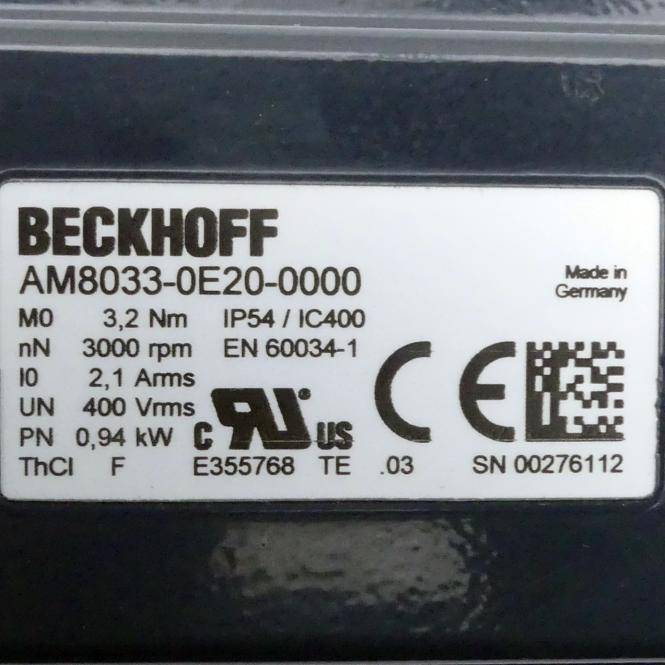 BECKHOFF Servomotor (AM8033-0E20-0000)