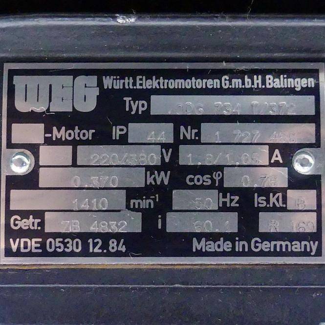 WEG Getriebemotor 0DG 734 T/372 (0DG 734 T/372)