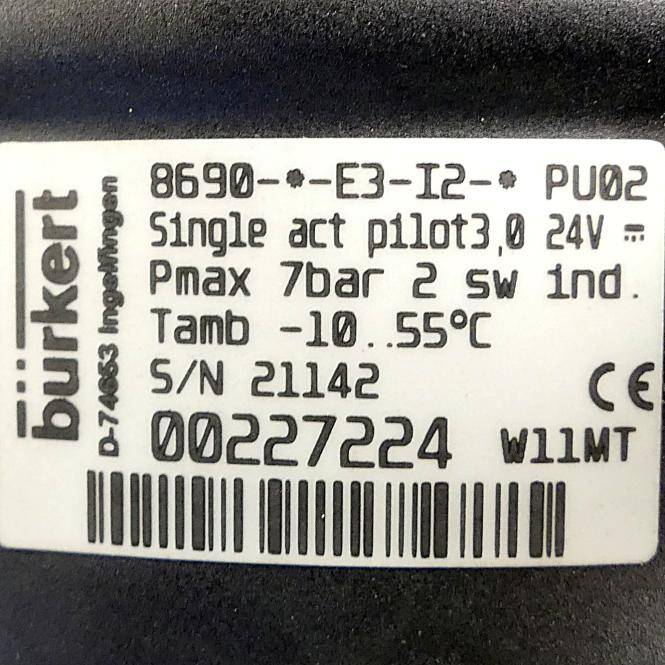 bürkert Prozess-Stellsystem mit Steuerkopf (00178674 + 8690-*-E3-I2-* PU02)