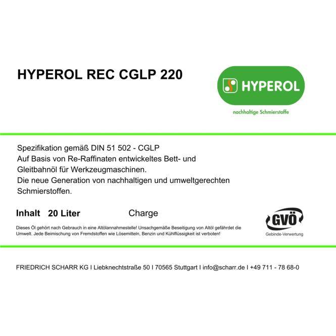 Hyperol Bett- und Gleitbahnöl REC CGLP 220 (Hyperol CGLP 220-208L)