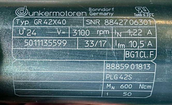 Dunkermotoren Gleichstrommotor GR 42x40 mit Getriebe PLG42S (8842706301)