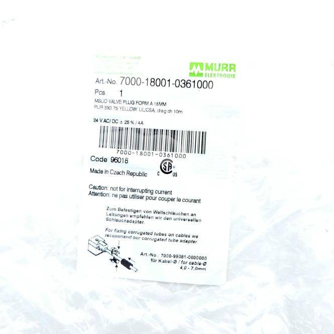 Murrelektronik Ventilstecker MSUD A-18mm (7000-18001-0361000)