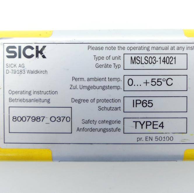 SICK Sicherheitsvorhang Sender MSLS03-14021 (1 013 750)
