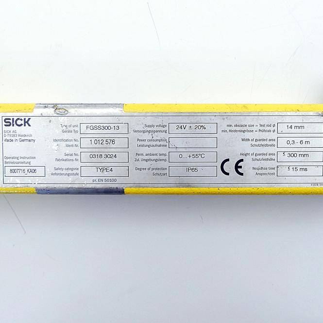 SICK Sicherheitsvorhang Sender FGSS300-13 (1 012 576)