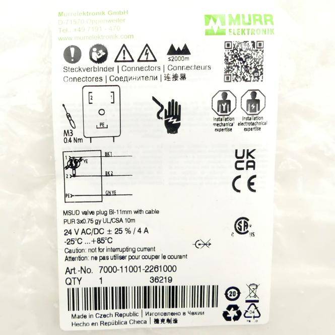 Murrelektronik MSUD Ventilst. BI-11mm freies Ltg-ende (7000-11001-2261000)