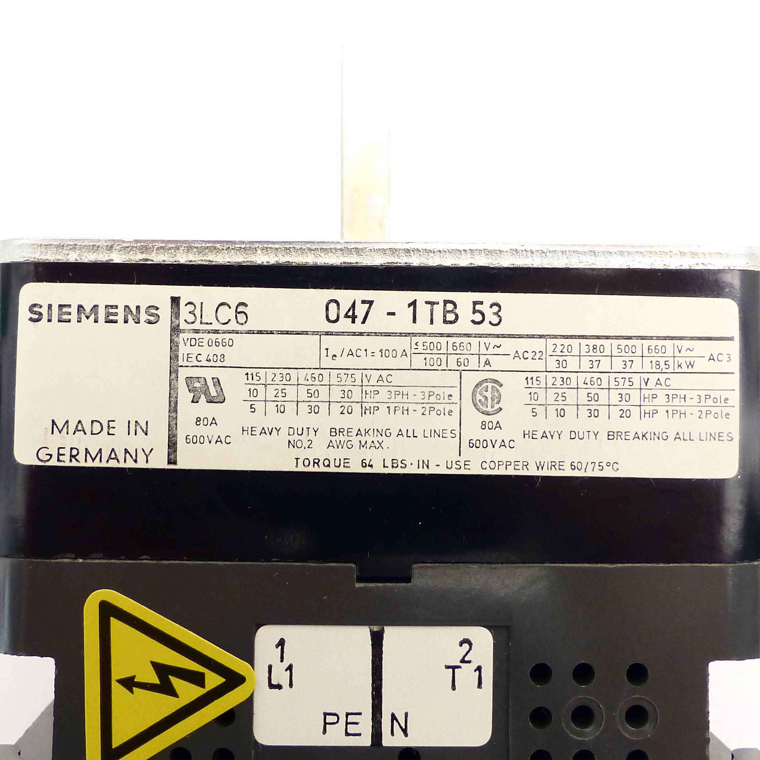 Siemens Hauptschalter (3LC6 047-1TB53)