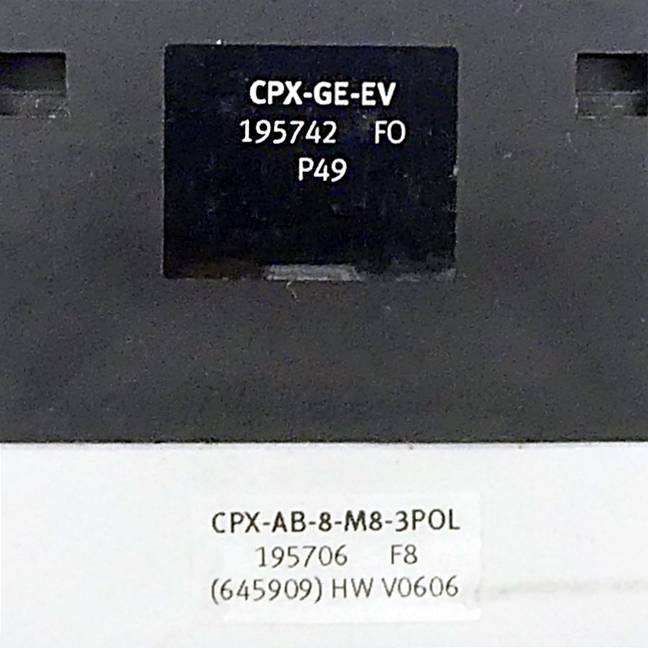 FESTO Anschlussblock PX-GE-EV / CPX-AB-8-M8-3POL (195742 / 195706)