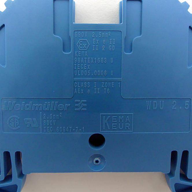 Weidmüller 100 x Durchgangs Reihenklemmen WDU 2.5 BL WDU 2.5 BL 1020080000 (WDU 2.5 BL 1020080000)
