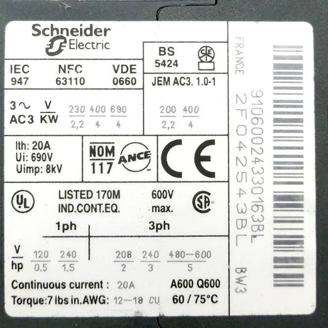 Schneider Electric Leistungsschütz (LP4K09106BW3)