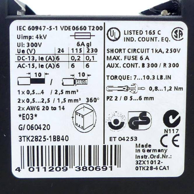 Siemens Sicherheitsrelais 3TK28 (3TK2825-1BB40)