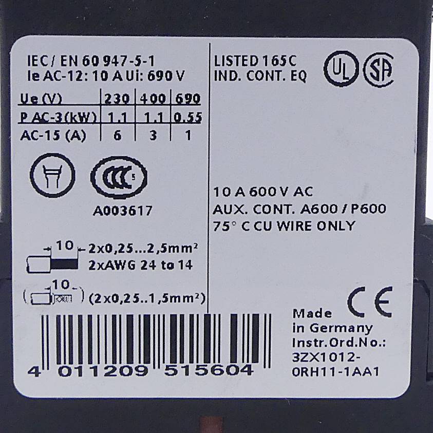 Siemens Schütz (3RH1244-2BB40)