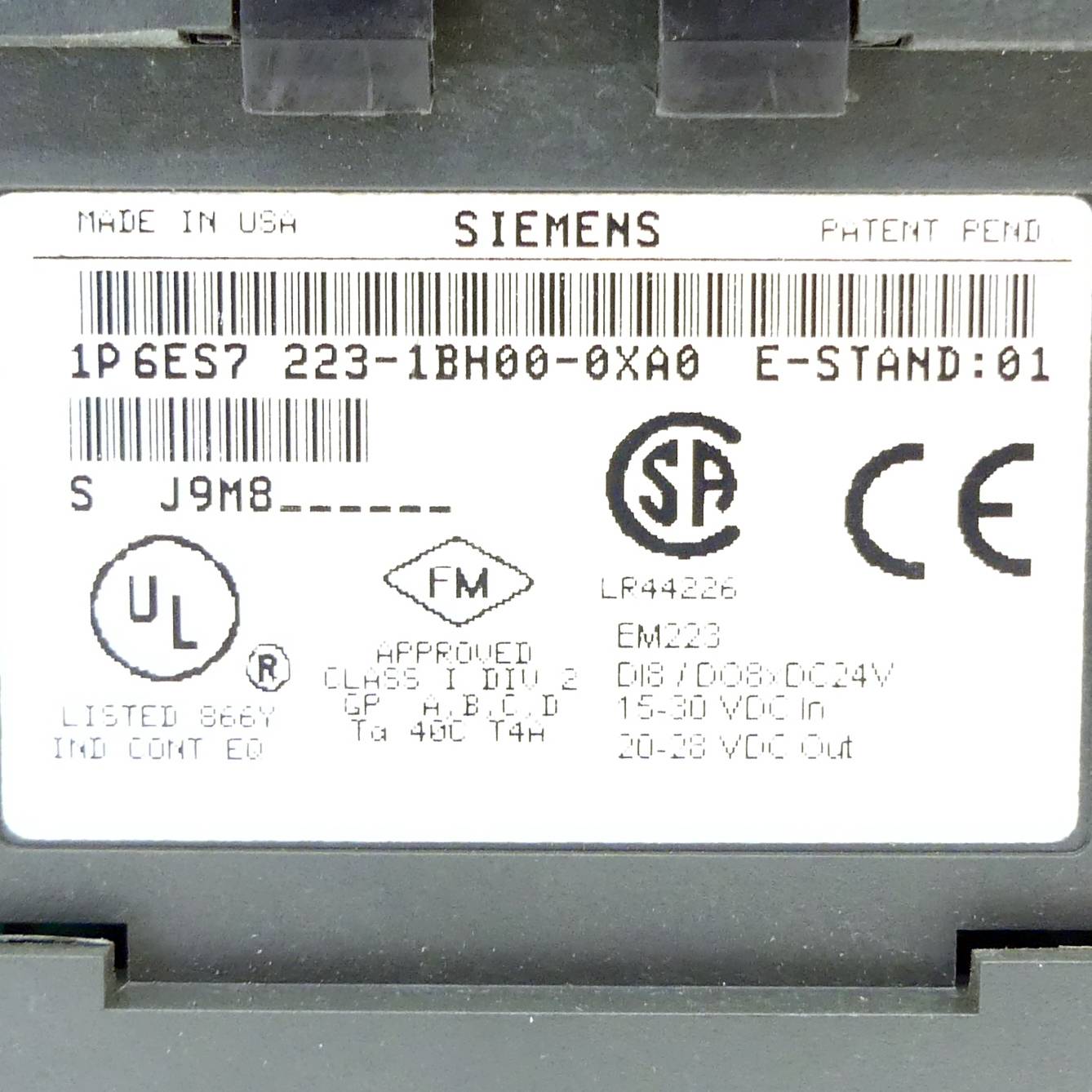 Siemens Eingangsmodul (1P 6ES7 223-1BH00-0XA0)
