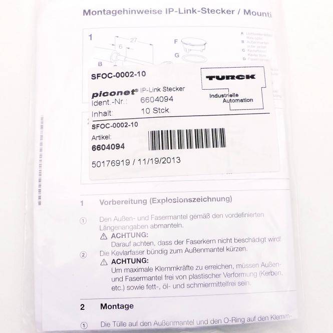 Turck IP-Link Stecker 6604094 (SFOC-0002-10)