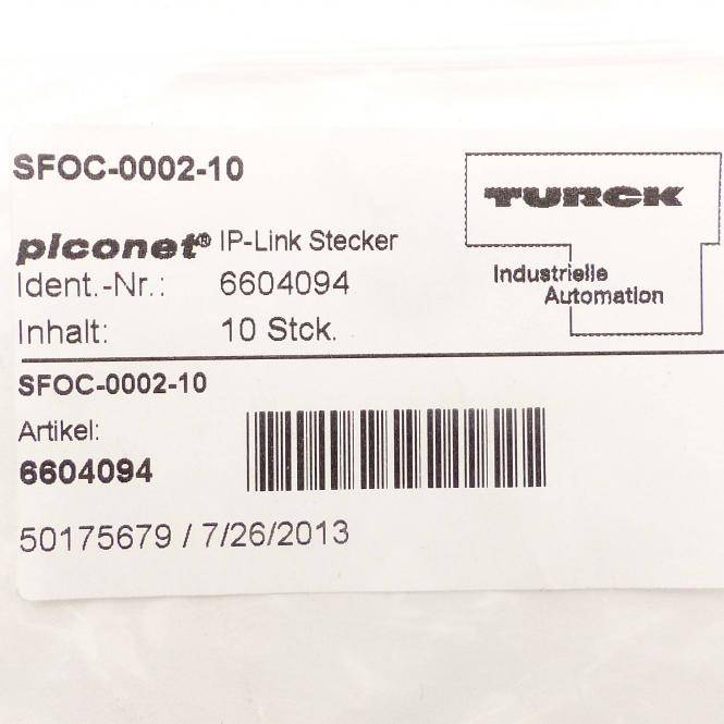 Turck IP-Link Stecker 6604094 (SFOC-0002-10)