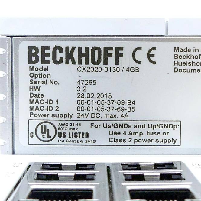 BECKHOFF CPU-Grundmodul CX2020 (CX2020-0130 / 4GB)