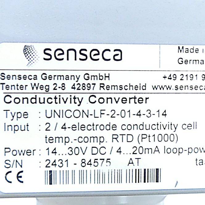 Senseca Leitfähigkeits-Converter (Unicon-LF-2-01-4-3-14)