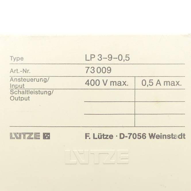 Lütze Variocompact-Relais LP 3-9-0,5 (73 009)