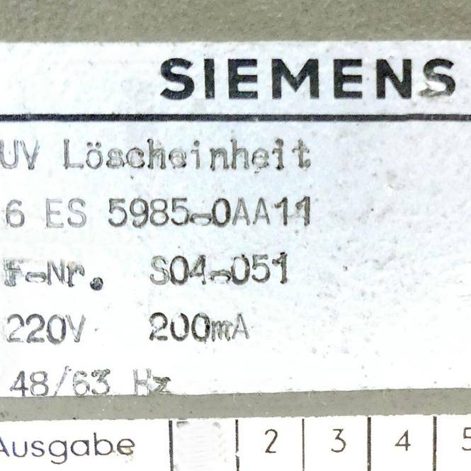 Siemens UV Löscheinheit S04-051 (6 ES 5985-0AA11)