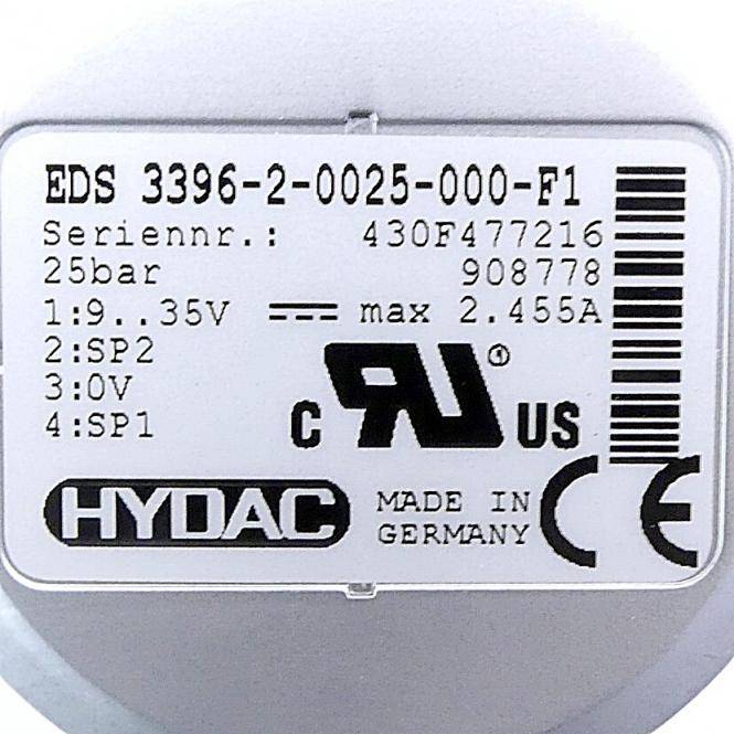 HYDAC Druckschalter (EDS 3396-2-0025-000-F1)