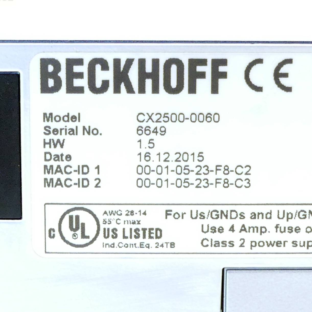 BECKHOFF Ethernetmodul (CX2500-0060)