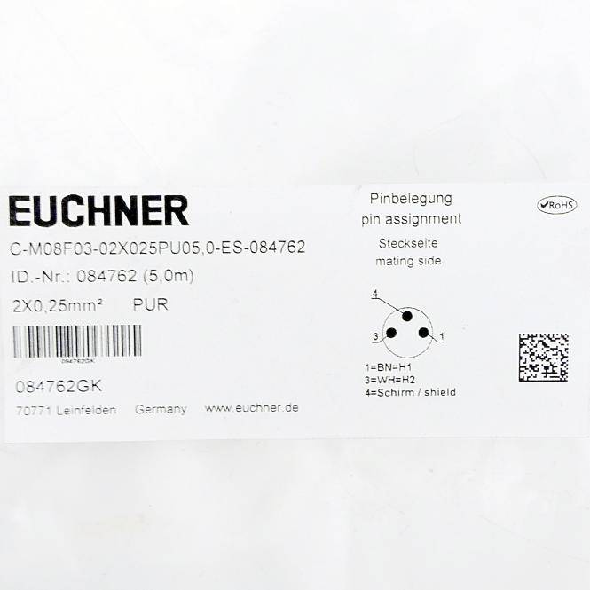 Euchner ANSCHLUSSLEITUNG C-M08F03-02X025PU05,0-ES-084762 (084762)