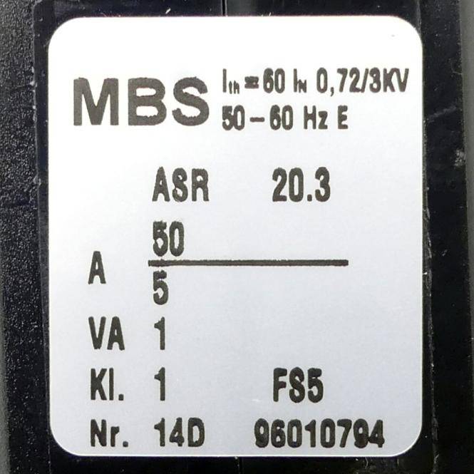 MBS Stromwandler (ASR 20.3)