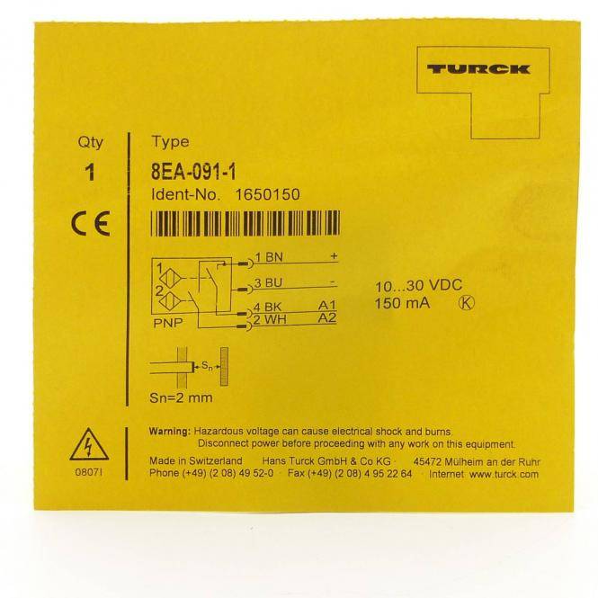Turck Zylinderschalter 8EA-033-1X91-1 (1650150)