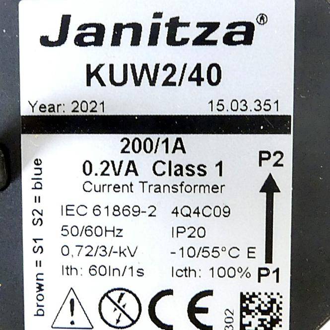 Janitza Kabelumbaustromwandler KUW2/40 (61869-2 4Q4B09)
