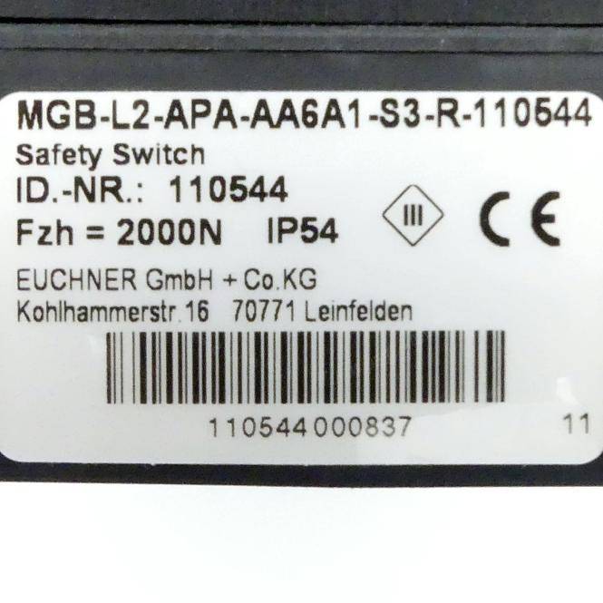 Euchner Zuhaltemodul MGB-L2-APA-AA6A1-S3-R-110544 (MGB-L2-APA-AA6A1-S3-R-110544)