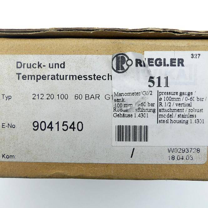 Riegler Druck - und Temperaturmessgerät G1/2B (212.20.100)