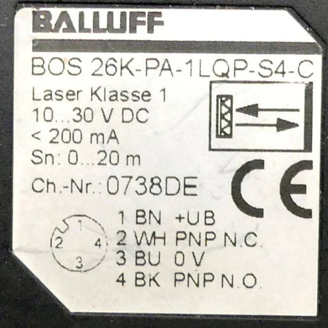 BALLUFF Reflexionslichtschranken (BOS 26K-PA-1LQP-S4-C)