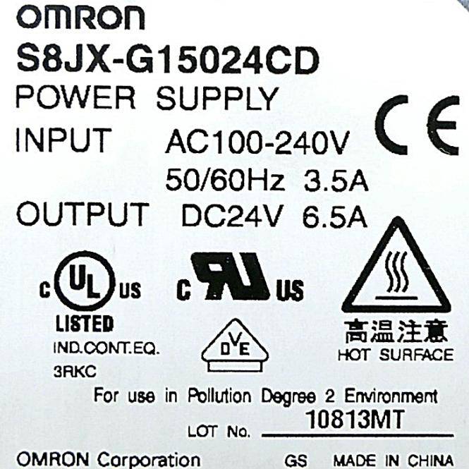 Omron DIN-Schienennetzteil (S8JX-G15024CD)
