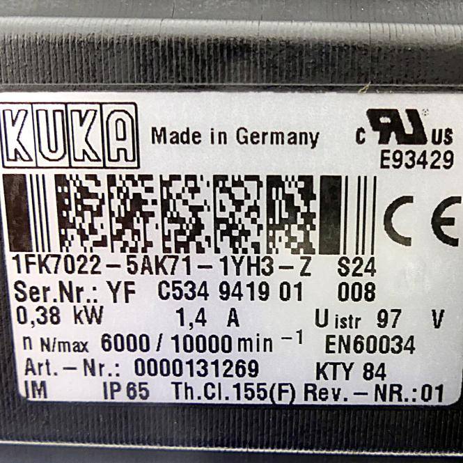 KUKA Servomotor 1FK7022-5AK71-1YH3-Z S24 (0000131269)